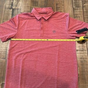 Travis Mathew Heater Series Mens Polo Heather Scooter Medium NWT Red